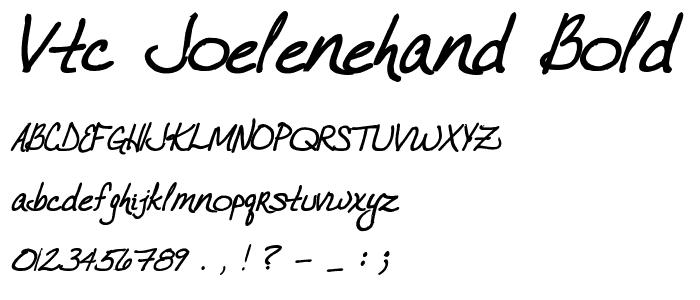 VTC JoeleneHand Bold Italic font